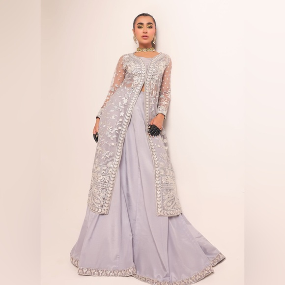Tena Durrani Elegant Embroidered Sheer suit - Picture 11 of 12